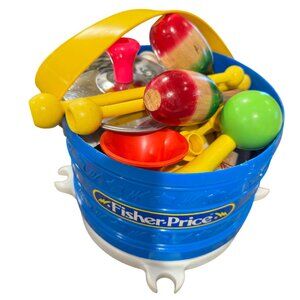 Fisher-Price Musical Band Drum Set Instruments Tambourine Vintage 1979 Vintage
